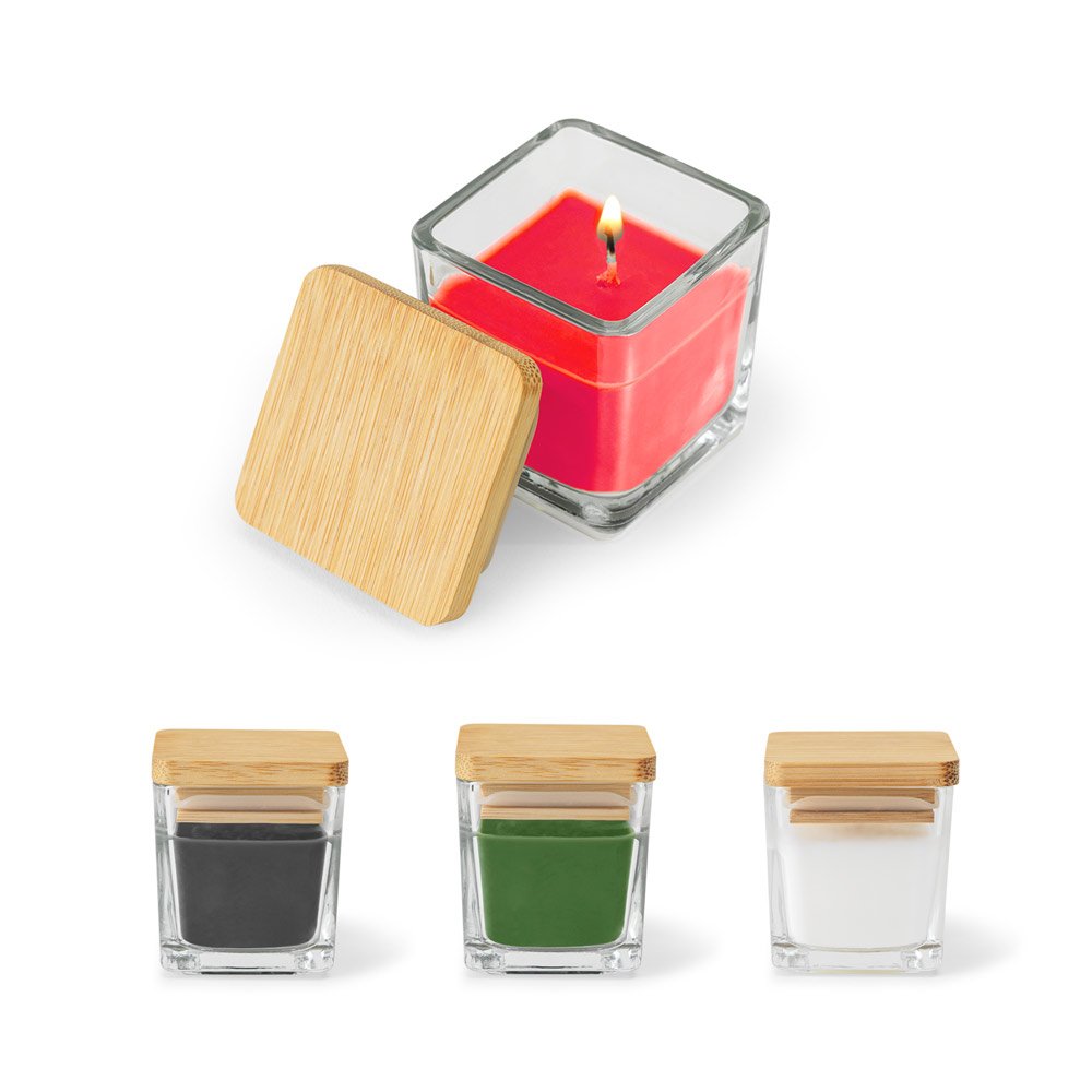 Vela Aromática Personalizada 50g Vidro e Bambu